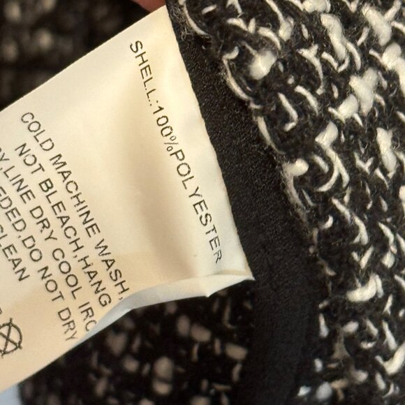 Suzanne Betro Tweed Open-Front Jacket Black & White Sz  2X Polyester blazer - Picture 4 of 10